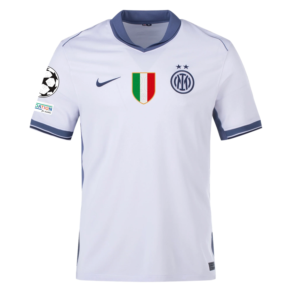Nike Inter Milan Benjamin Pavard Away Jersey w/ Champions League + Scudetto Patch 24/25 (Summit White/Iris Whisper)
