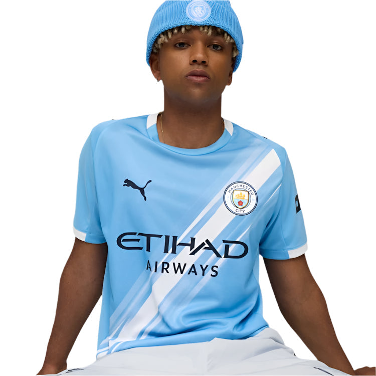 Puma Scott Carson Manchester City Home Jersey 25/26 w/ EPL + Sponsor Patch (Team Light Blue/Puma White)