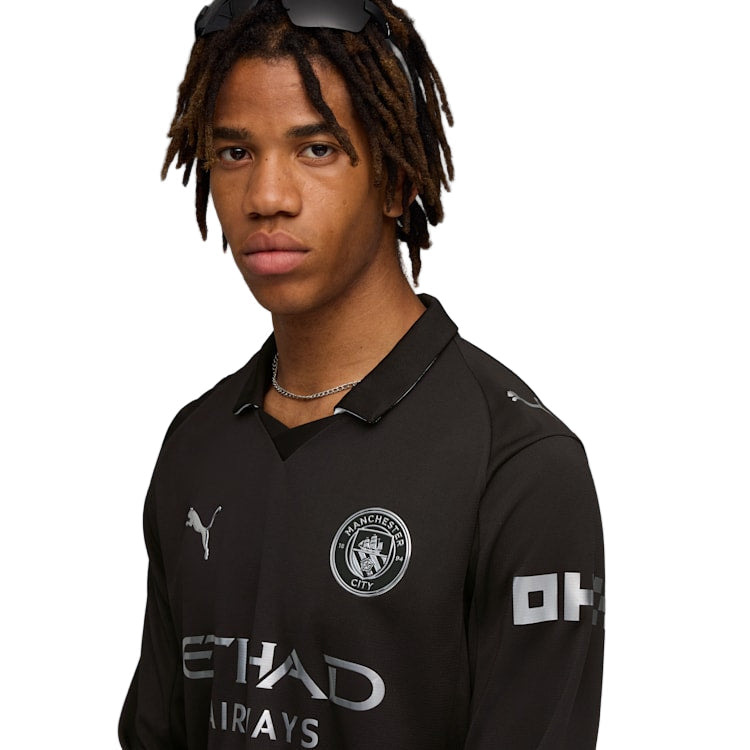 Puma Manchester City Long Sleeve Away Jersey 25/26 (Puma Black)