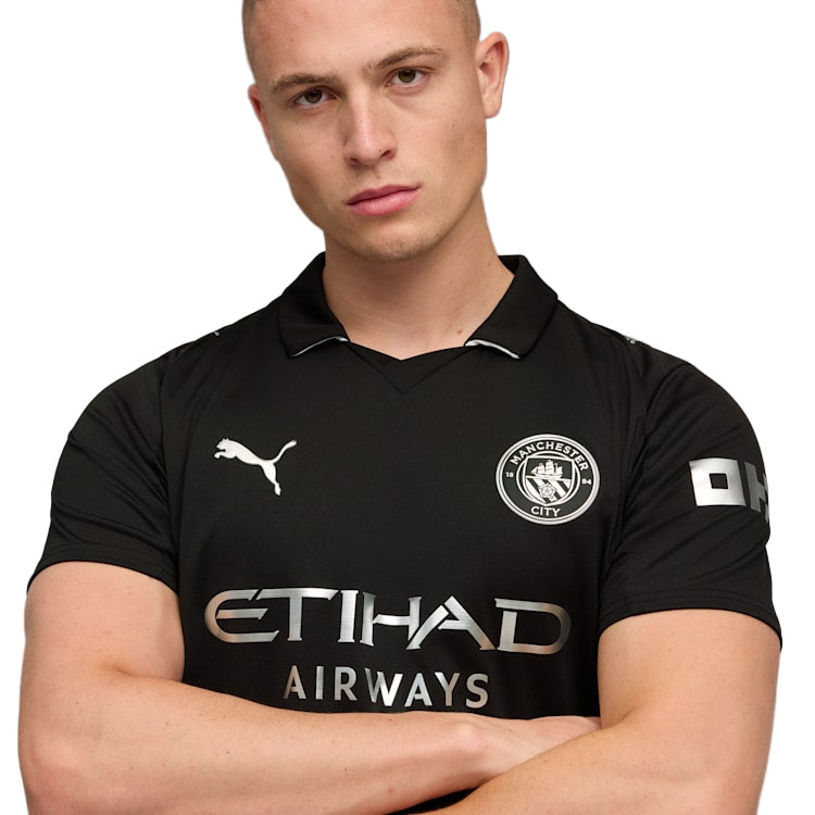 Puma Savinho Men's Manchester City Away Jersey 25/26 w/ NRFR + EPL Patches (Puma Black)