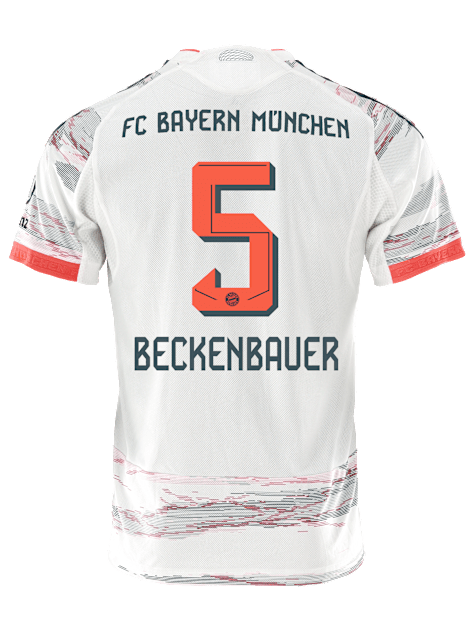 adidas Beckenbauer Authentic Away Jersey 25/26 w/ Sponsor + Meister Bundesliga Patch (White/Red)
