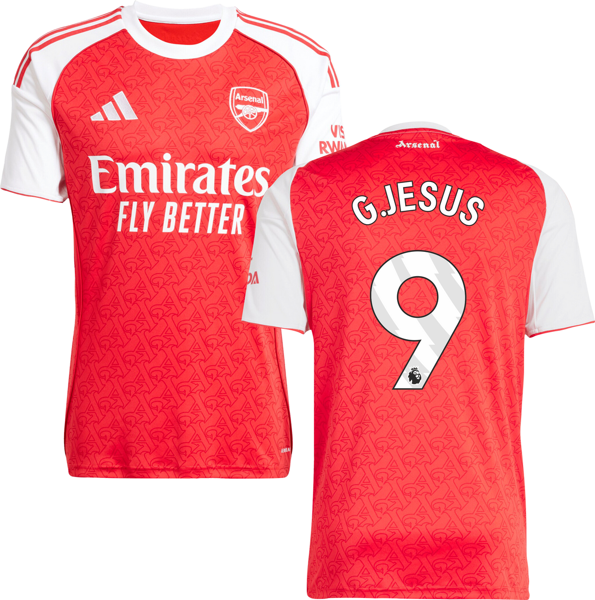 Arsenal Home Jersey #9 G.JESUS 2025/26 Adults