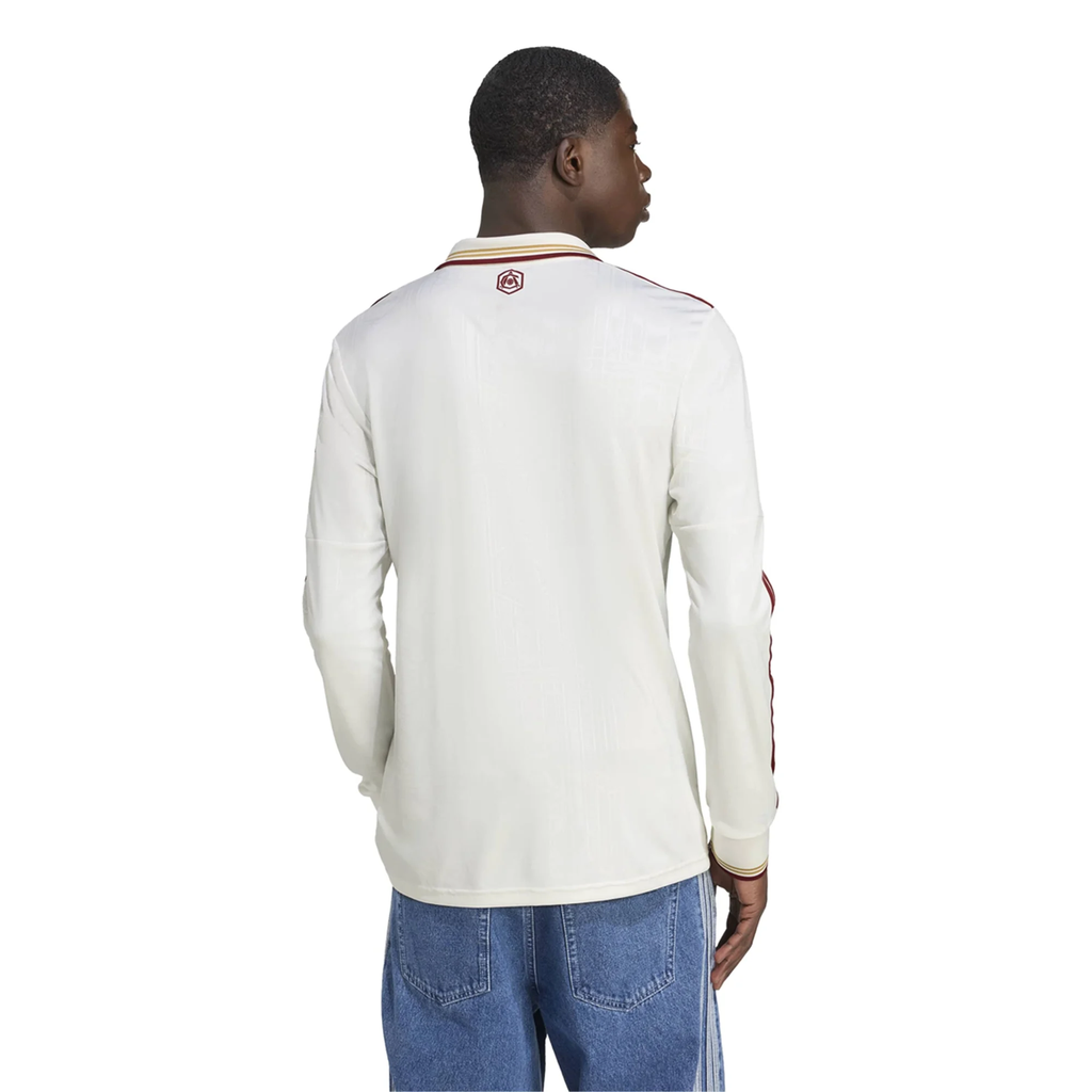 adidas Arsenal Third Long Sleeve Jersey 25/26 (White/Burgundy)