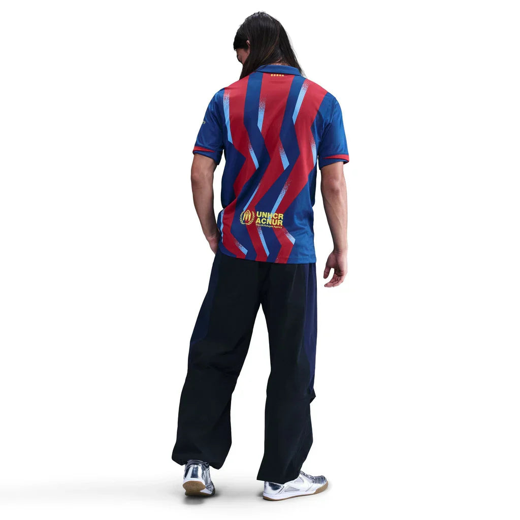 Nike Men's FC Barcelona 4th Jersey 25/26 w/ La Liga Patches (Blue/Red/Yellow)