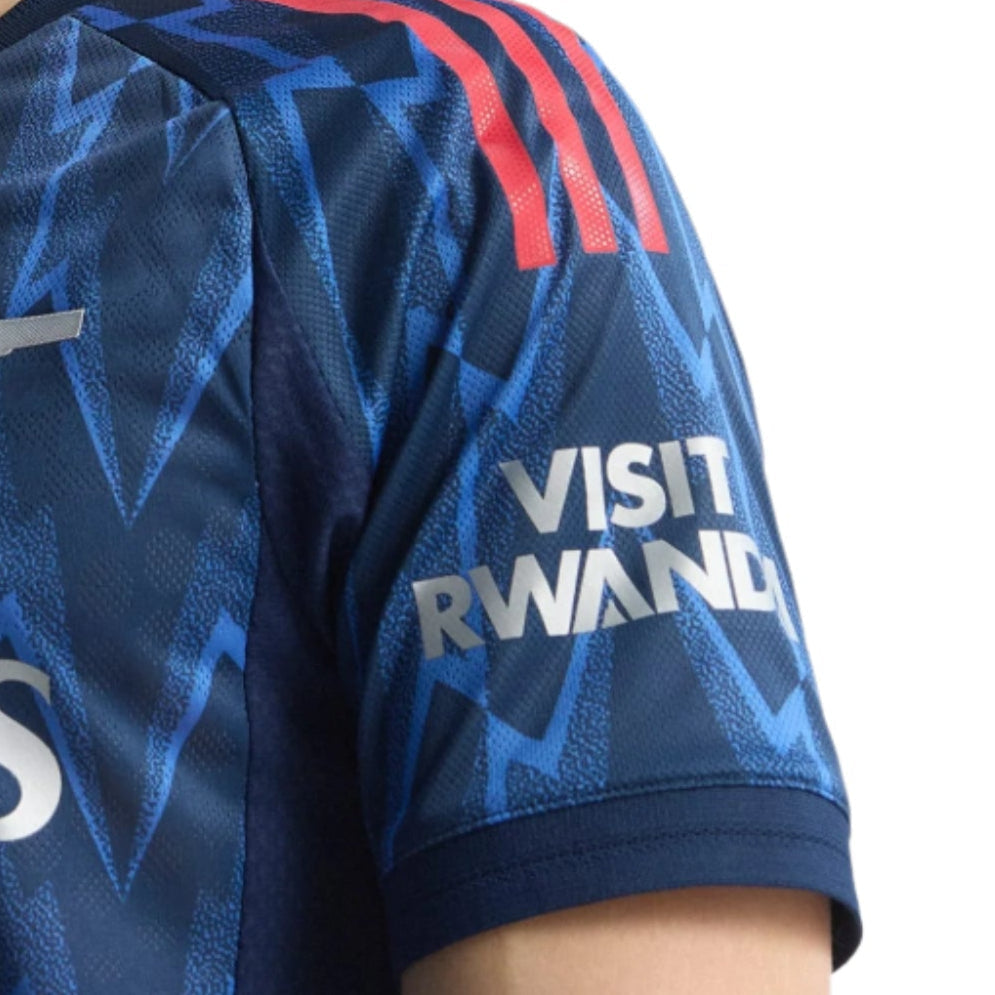 adidas Arsenal Authentic Viktor Gyökeres Away Jersey w/ EPL + No Room For Racism 25/26 (Indigo/Silver)