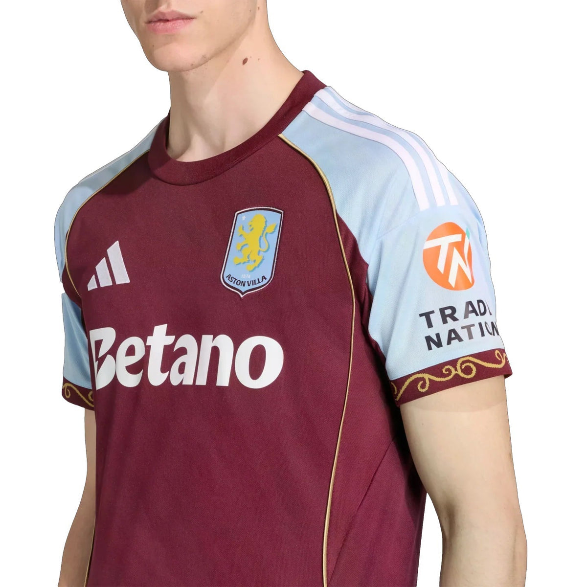 adidas Bogarde Men's Aston Villa Home Jersey 25/26 w/ NRFR + EPL Patches (Maroon/Blue)