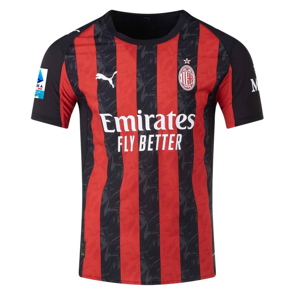 Puma Musah Men's AC Milan Authentic Home Jersey 25/26 w/ Seria A Patch (Red/Black)