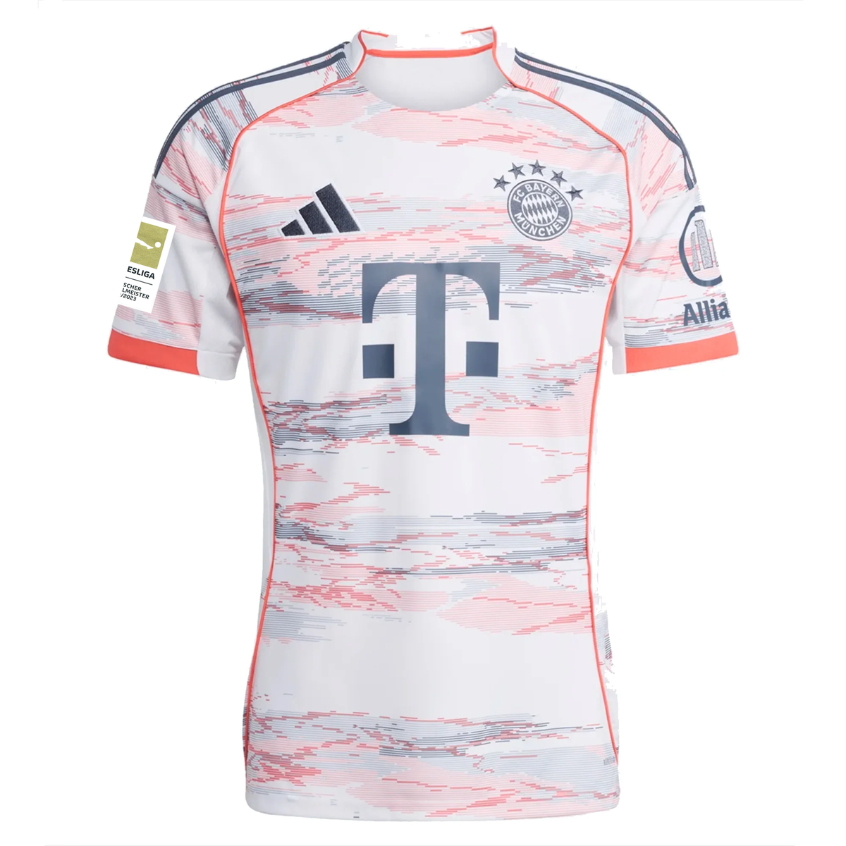 adidas Bayern Munich Harry Kane Away Jersey w/ Bundesliga Champion Patch 25/26 (White/Red)