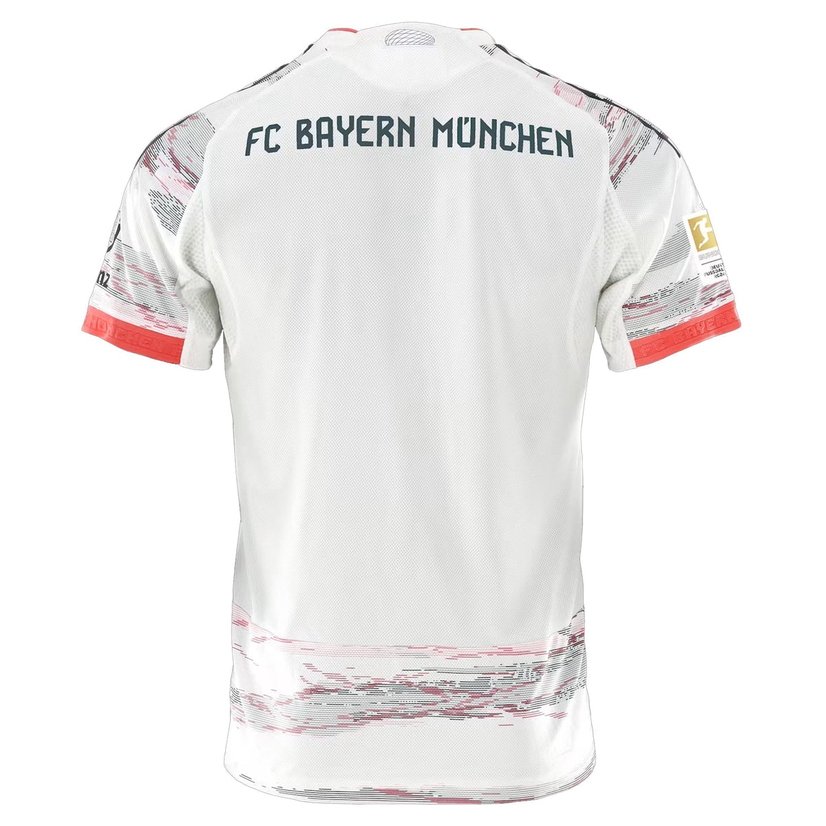 adidas Coman Authentic Away Jersey 25/26 w/ Sponsor + Meister Bundesliga Patch (White/Red)