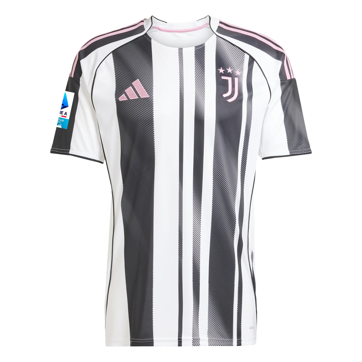 adidas Men's Juventus Miretti Home Jersey w/ Serie A Patch 25/26 (White/Black/Pink)