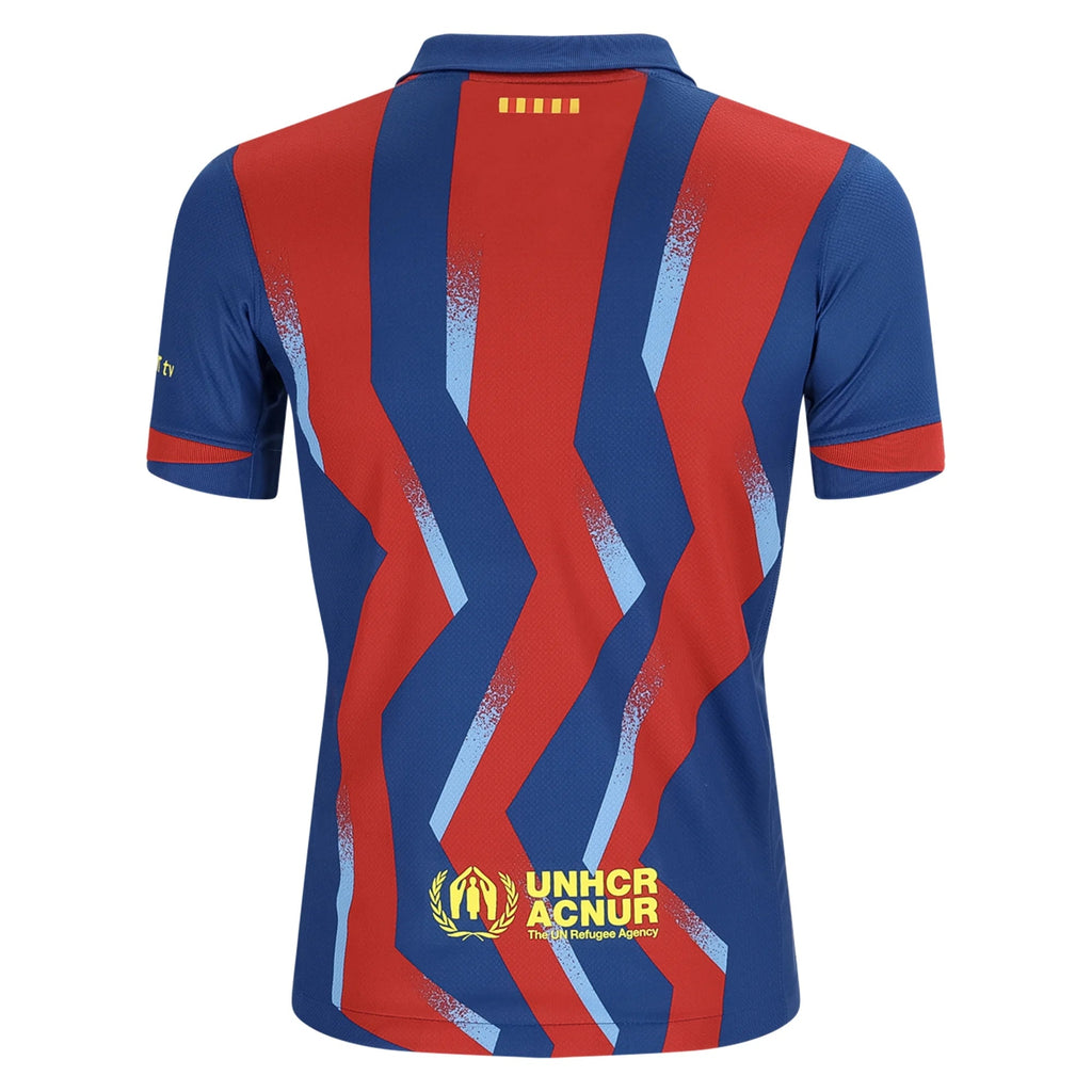 Nike Youth Barcelona 25/26 4th Soccer Jersey (Gym Blue/Salsa Red)