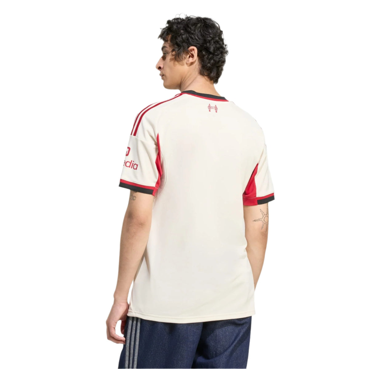 adidas Men's Liverpool Away Jersey w/ Champions League Patches 25/26 (Wonder White)