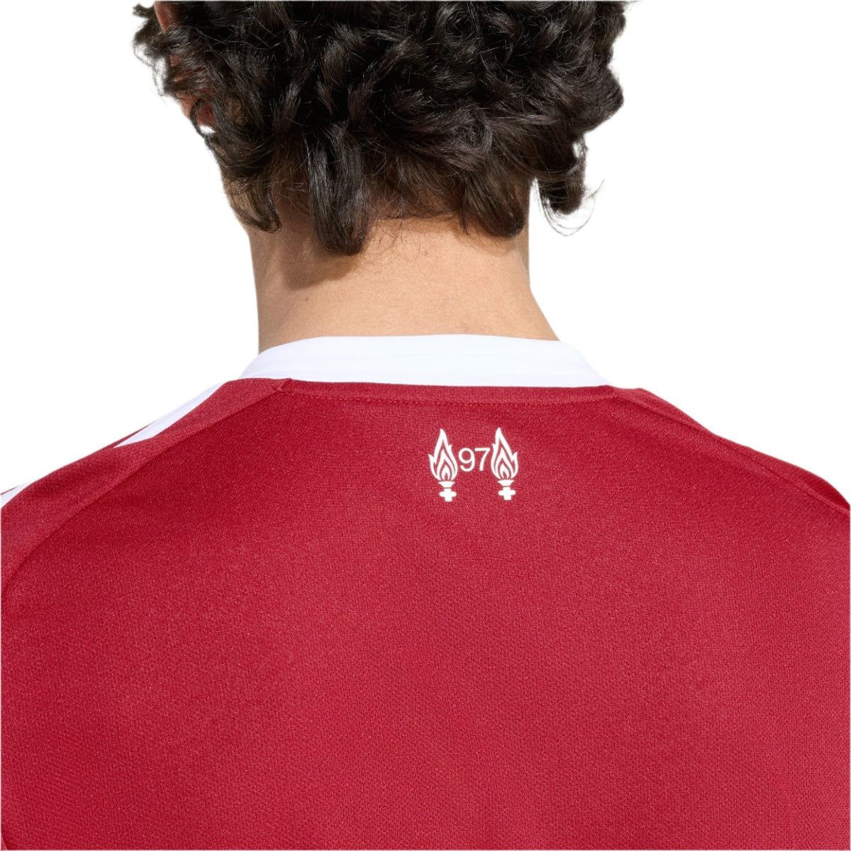 adidas Jones Men's Liverpool Home Jersey 25/26 w/ NRFR + EPL Champions Patch (Strawberry Red)