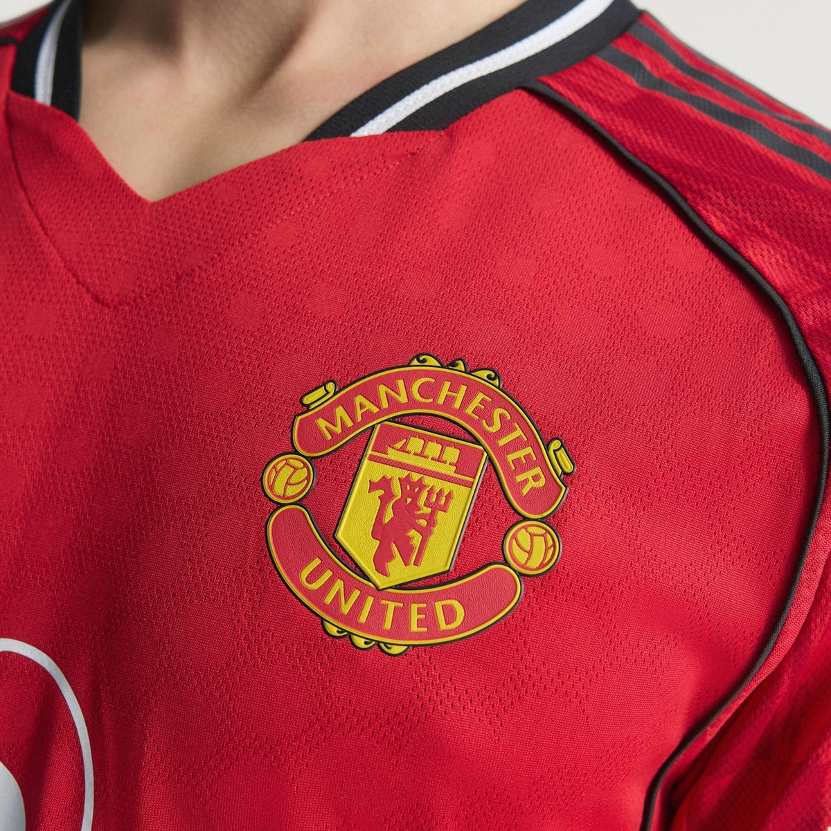 adidas Ugarte Men's Manchester United Authentic Home Jersey 25/26 w/ NRFR + EPL Patch (Red)