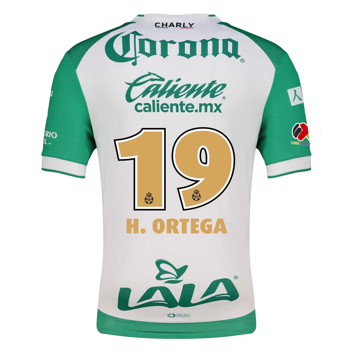 Charly Oscar Haret Ortega Men's Santos Laguna Home Jersey 25/26 w/ BBVA MX Patches (Green/White)
