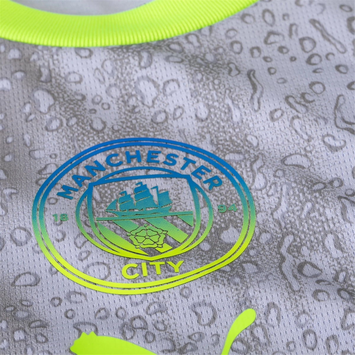 Puma Men's Manchester City Nico Third Jersey w/ EPL + No Room For Racism Patches 25/26 (Cool Weather/Pro Green)