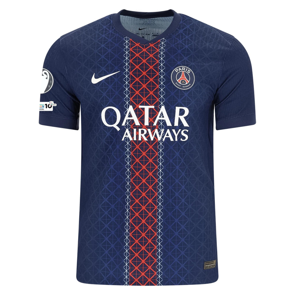Nike Men's Mbaye Paris Saint-Germain Authentic Home Jersey 25/26 w/ Champions League Patches (Navy)