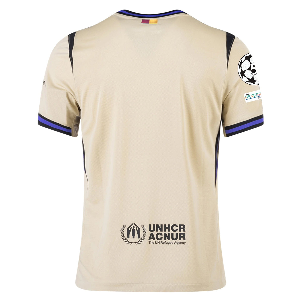 Nike Men's FC Barcelona Away Jersey 25/26 w/ Champions League Patches (Team Gold/Persion Violet/Black)