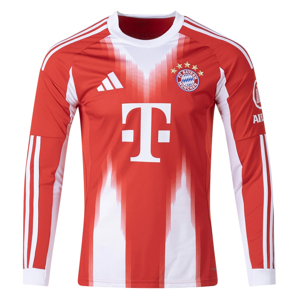adidas Men's Bayern Munich Long Sleeve Home Jersey 25/26 (Red/White)