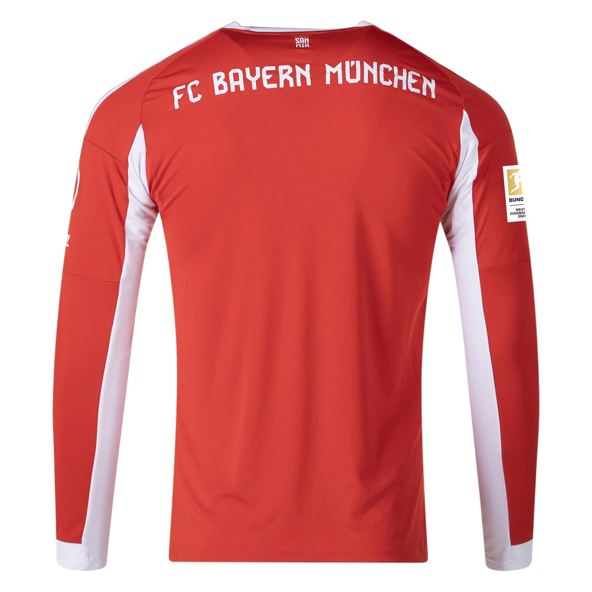 adidas Men's Bayern Munich Long Sleeve Home Jersey 25/26 w/ Bundesliga Champions Patch (Red/White)