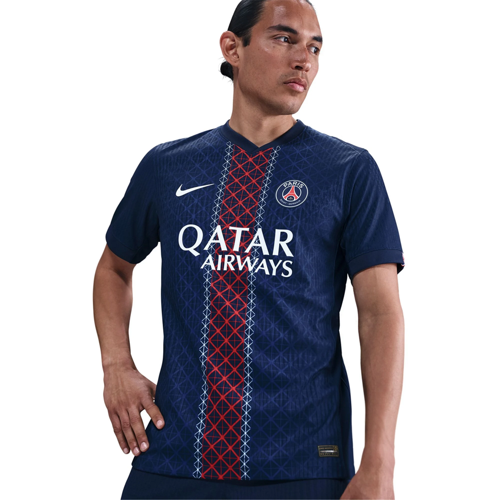 Nike Men's Dembele Paris Saint-Germain Authentic Home Jersey 25/26 w/ Champions League Patches (Navy)