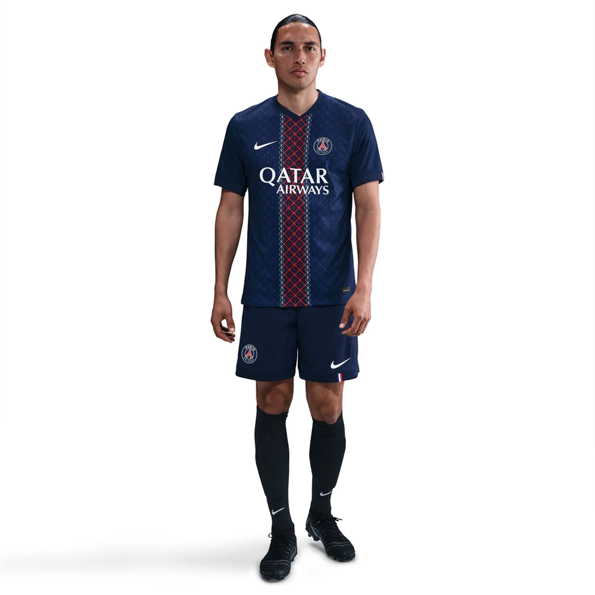 Nike Men's Barcola Paris Saint-Germain Authentic Home Jersey 25/26 w/ Champions League Patches (Navy)