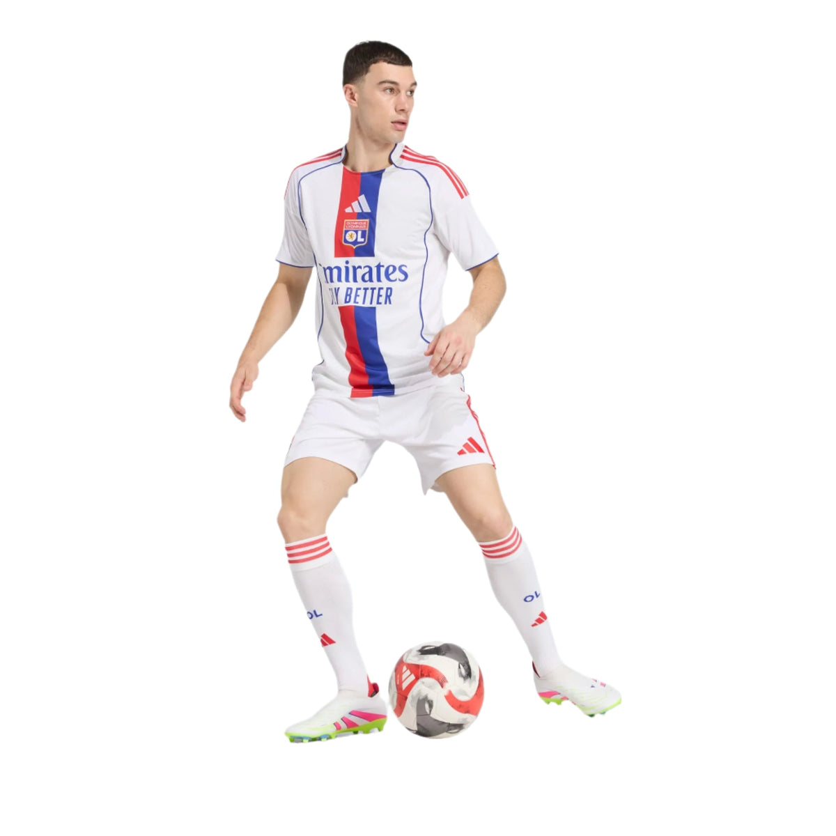 adidas Men's Olympique Lyonnais Home Jersey 25/26 (White)