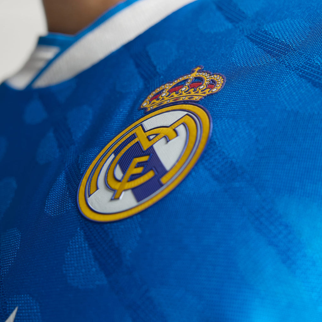 adidas Men's Rodrygo Real Madrid 25/26 Authentic Third Jersey w/ Champions League Patches (Blue)