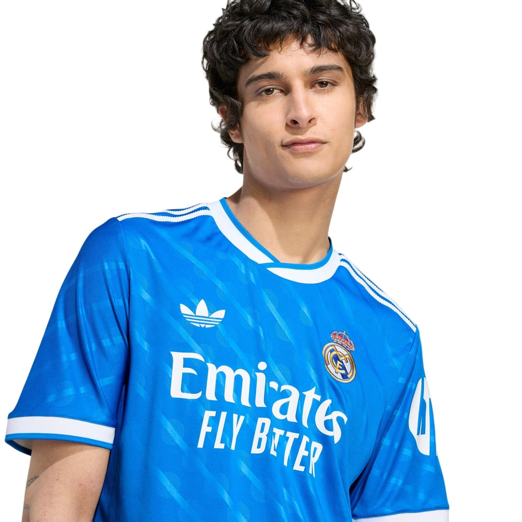 adidas D. Ceballos Men's Real Madrid Third Jersey 25/26 w/ Champions League Patches (Blue/White)