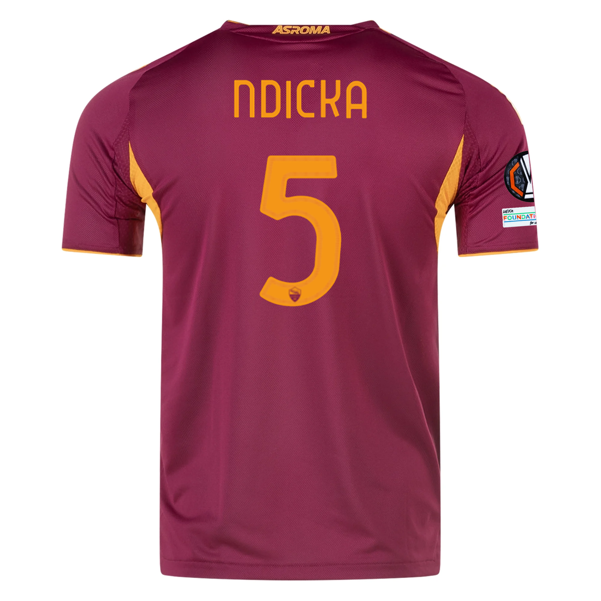 adidas Roma Authentic Evan Ndicka Home Jersey w/ Europa League Patches 25/26 (Burgundy)