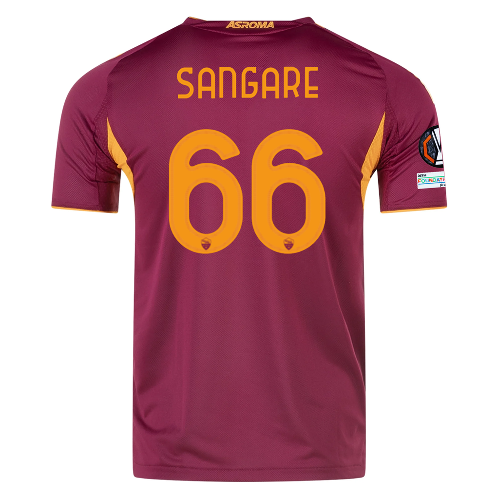 adidas Roma Authentic Buba Sangaré Home Jersey w/ Europa League Patches 25/26 (Burgundy)