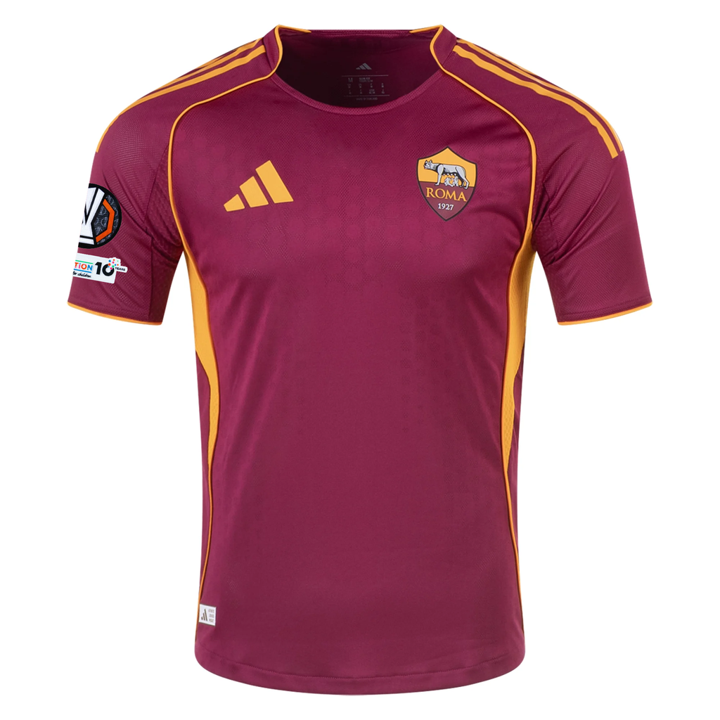 adidas Roma Authentic Konstantinos Tsimikas Home Jersey w/ Europa League Patches 25/26 (Burgundy)