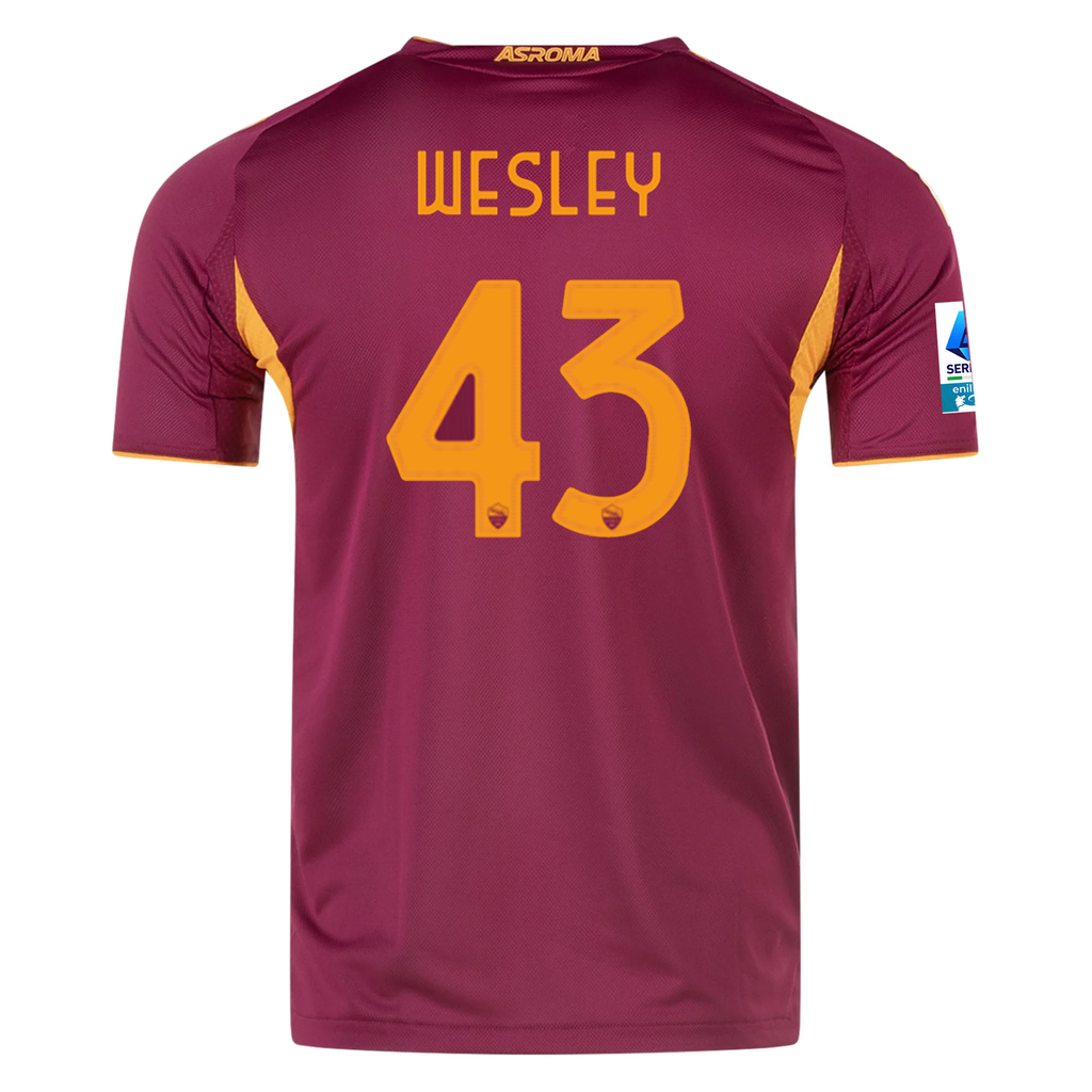 adidas Roma Authentic Wesley França Home Jersey w/ Serie A Patch 25/26 (Burgundy)