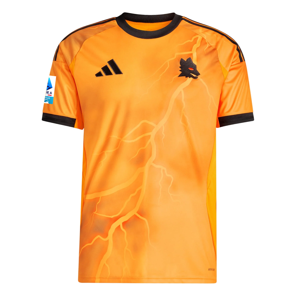 adidas Roma El Aynaoui Away Jersey w/ Serie A Patch 25/26 (Orange/Black)