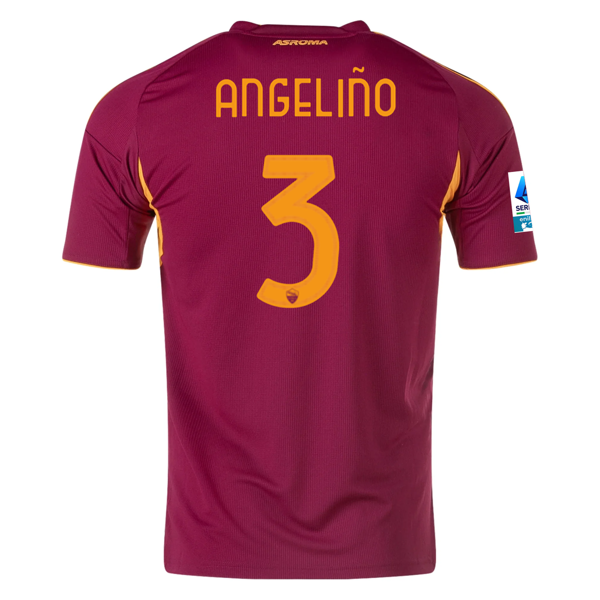 adidas Men's Roma Angeliño Home Jersey w/ Serie A Patch 25/26 (Burgundy)