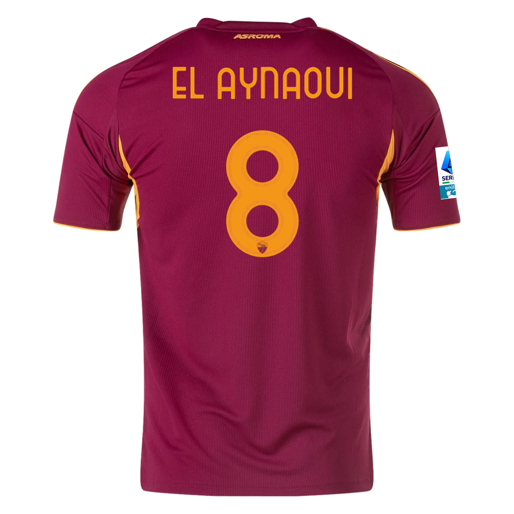 adidas Men's Roma El Aynaoui Home Jersey w/ Serie A Patch 25/26 (Burgundy)