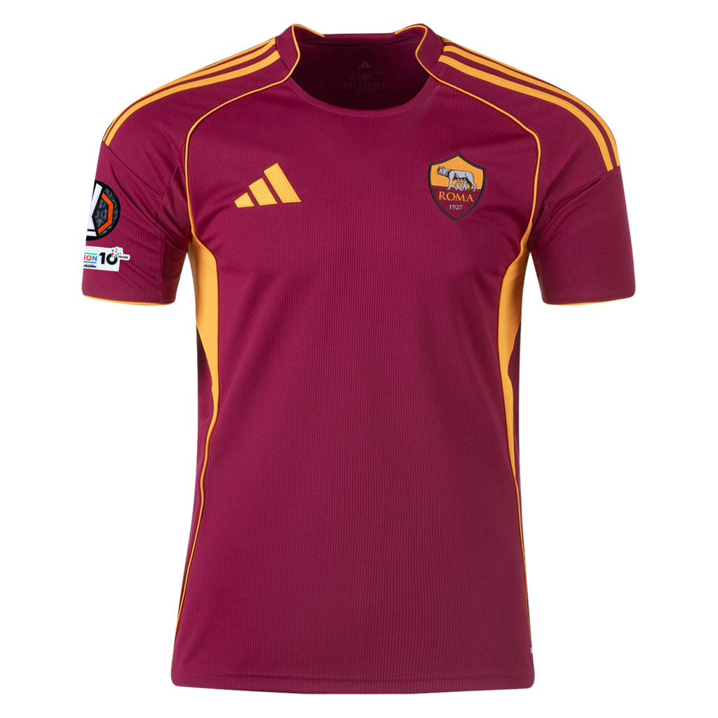 adidas Men's Roma Neil El Aynaoui Home Jersey w/ Europa League Patches 25/26 (Burgundy)