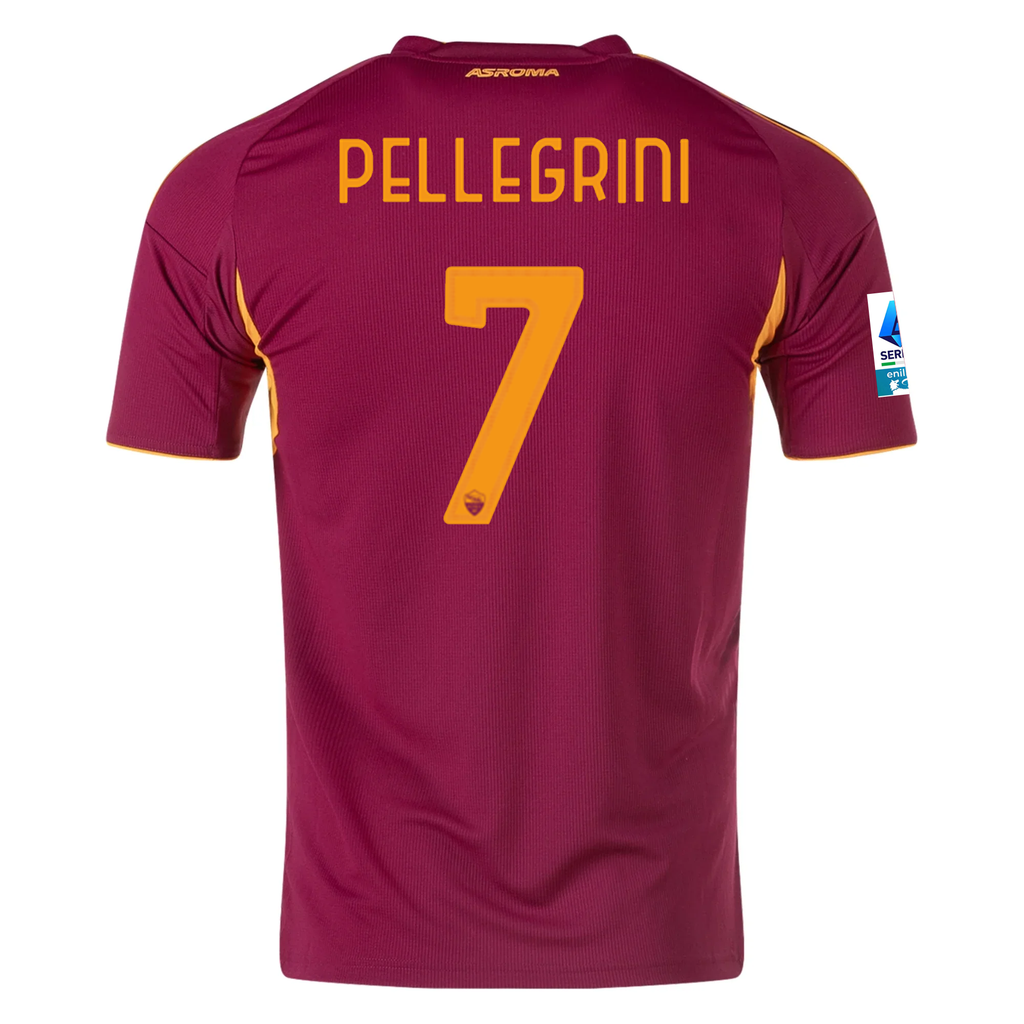 adidas Men's Roma Manuel Pellegrini Home Jersey w/ Serie A Patch 25/26 (Burgundy)