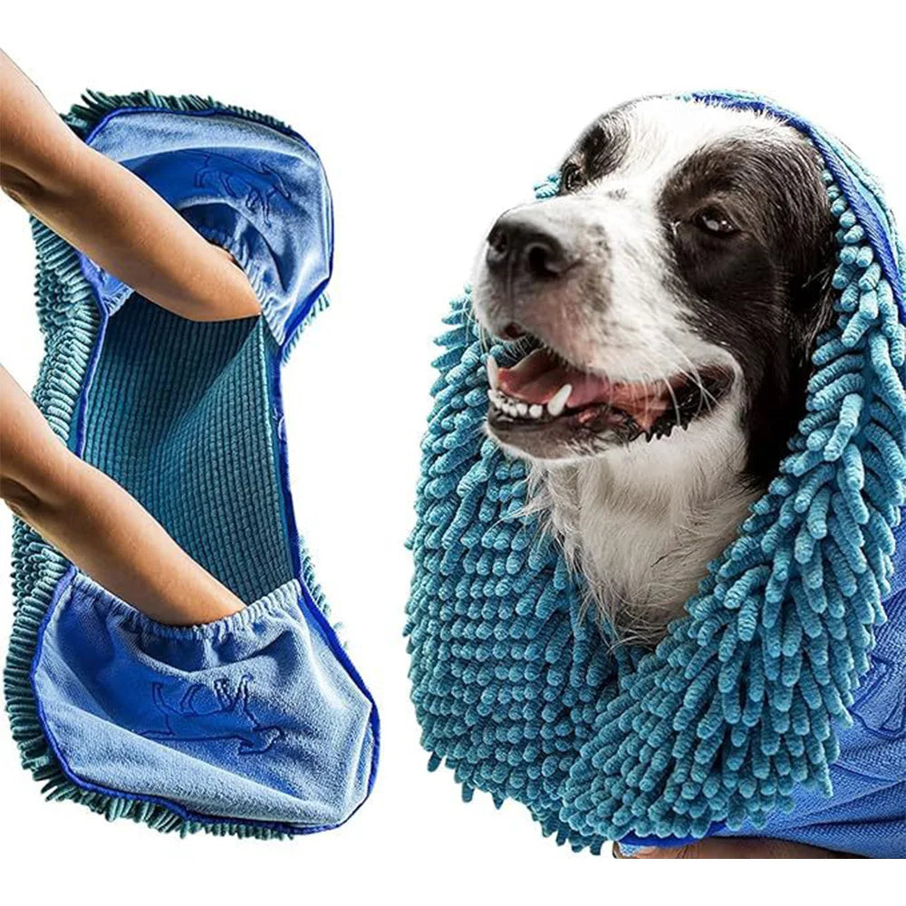 Full package pet bath towel, quick drying plush bath towel for cats and dogs, thickened pet bath towel