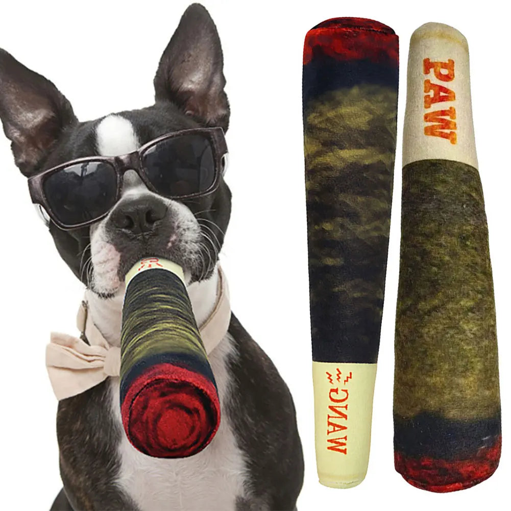 Interactive Dog Sound Toy Simulation Cigar Plush Pet Toy Dog Teething Toys Dog Plush Toy for Small Medium and Large Dogs