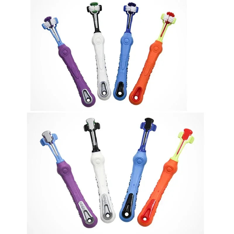 Pet Toothbrush Comfortable Three Sided Dog Tooth Brush Healthy Dental Care For Medium Large Dogs Teeth Cleaning