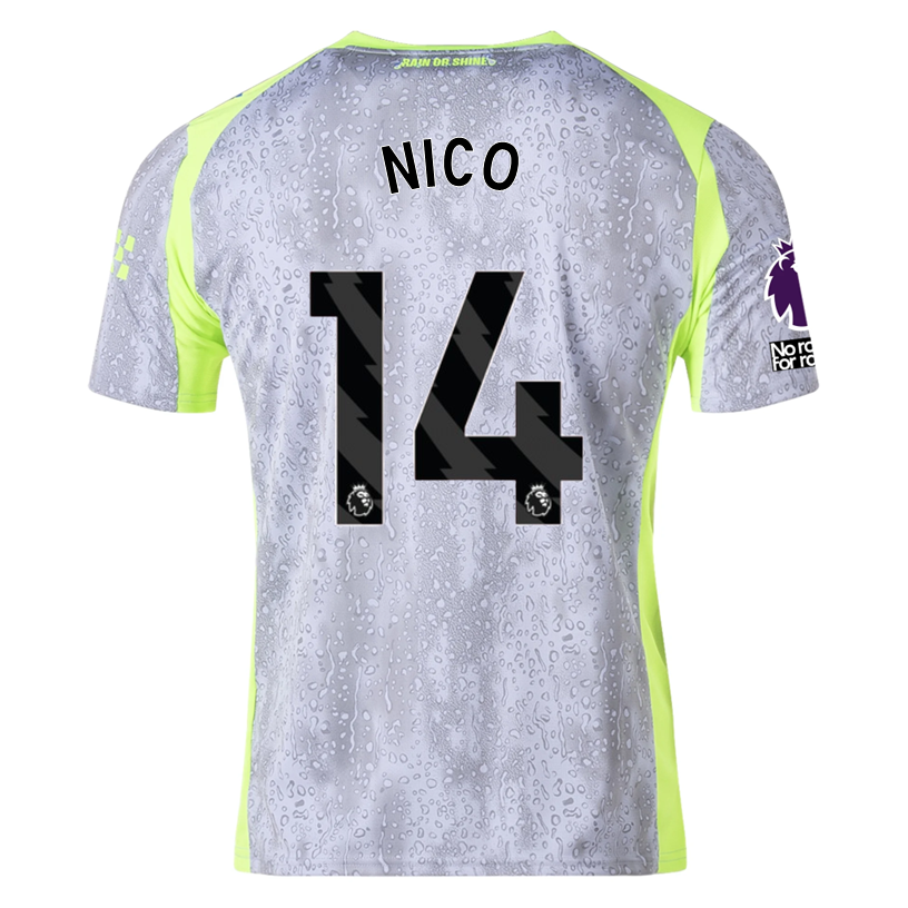 Puma Men's Manchester City Nico Third Jersey w/ EPL + No Room For Racism Patches 25/26 (Cool Weather/Pro Green)