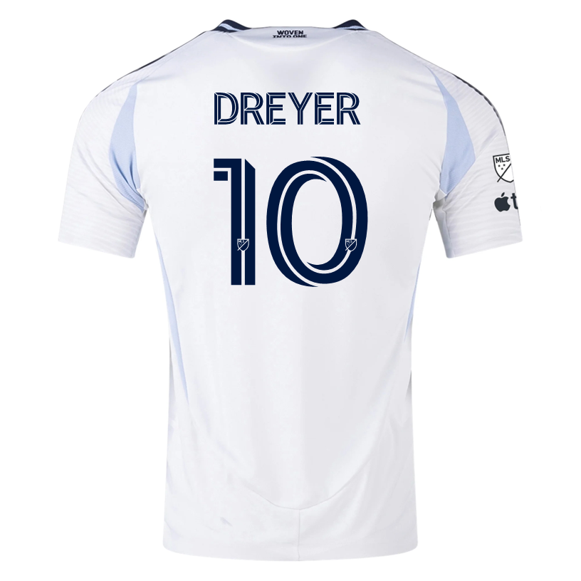 adidas San Diego FC Authentic Anders Dreyer Away Jersey 25/26 w/ MLS & Apple Patch (White)
