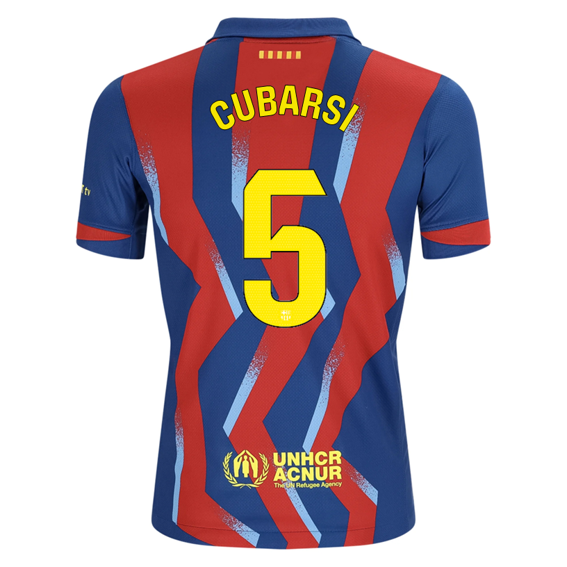 Nike Youth Cubarsi FC Barcelona 4th Soccer Jersey 25/26 (Gym Blue/Salsa Red)
