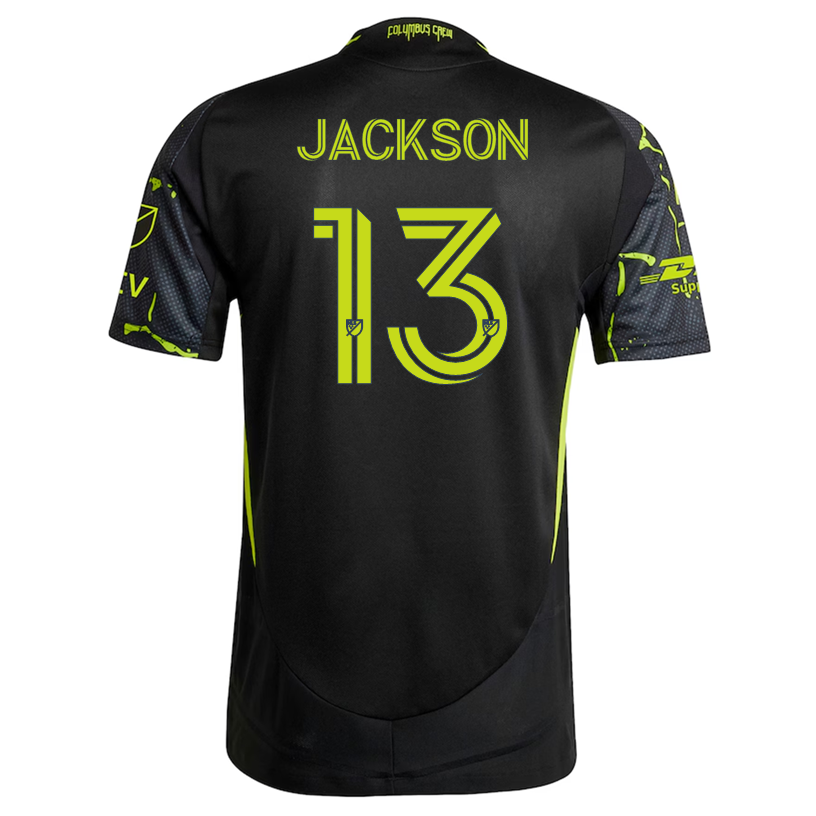 adidas Aziel Jackson Columbus Crew Authentic Away Jersey w/ MLS Patches 25/26 (Black/Yellow)