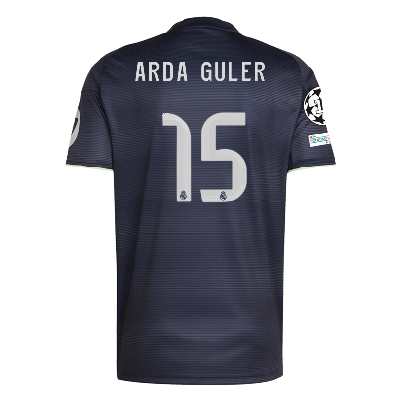 adidas Arda Güler Real Madrid 25/26 Away Jersey w/ Champions League Patches (Legend Ink)