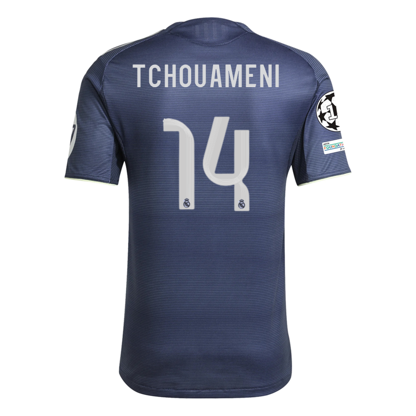adidas Aurélien Tchouaméni Real Madrid Authentic Away Jersey 25/26 w/ Champions League Patches (Legend Ink