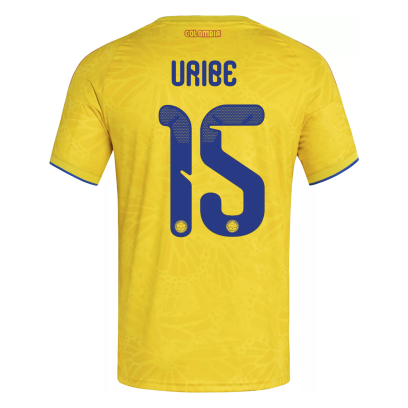 adidas Men's Uribe Colombia 2026 Authentic Home Jersey (Impact Yellow)