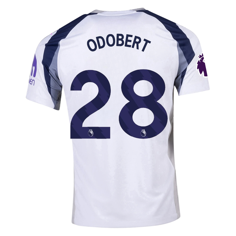 Nike Odobert Tottenham Hotspurs Home Jersey w/ EPL + No Room For Racism Patch 25/26 (White/Iron/Binary Blue)