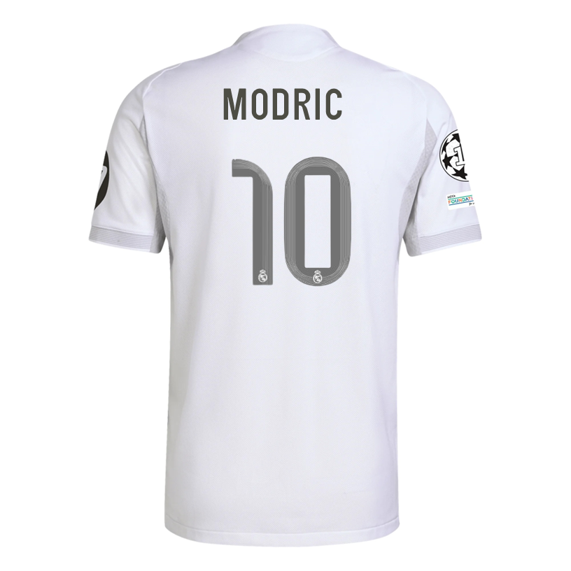 adidas Luka Modric Real Madrid 25/26 Home Jersey w/ Champions League Patches (White)